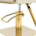 Miniatyrbild 2 av 6: physa - Frisörstol med fotstöd - 50–66 cm - 200 kg - Creme / guld