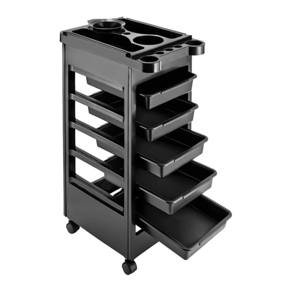 Salonvogn, 5 lag, holdbart PP-materiale,sort