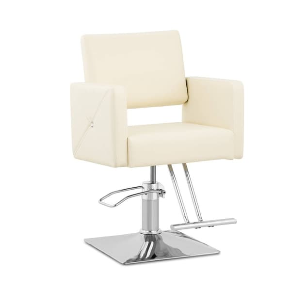 physa - Frisörstol Carlisle med fotstöd - Sitthöjd 45–55 cm - 150 kg - Beige
