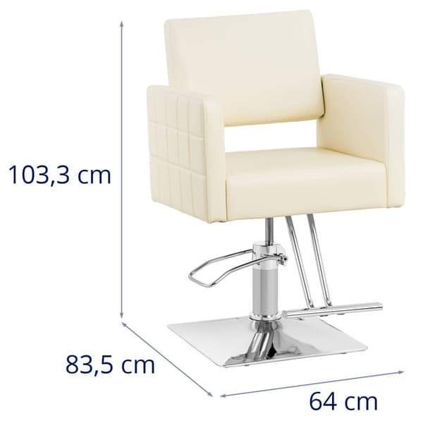 physa - Frisörstol Ribbleton med fotstöd - Sitthöjd 45–55 cm - 150 kg - Creme