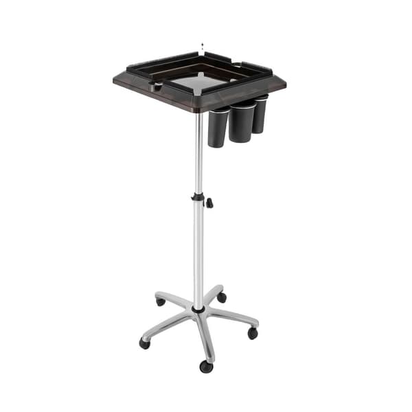 Rullande salongsvagn, justerbar höjd 70-110 cm, hållbart material, gott om förvaring,svart