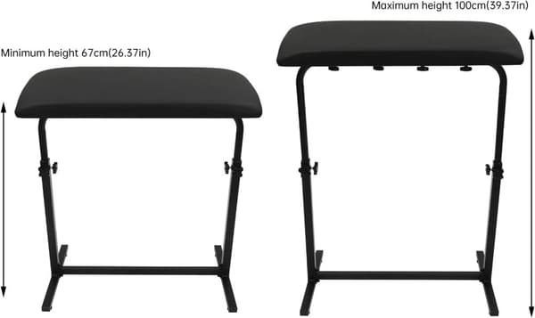 Justerbar Tattoo Arm Bracket, Højdeområde 67 cm til 100 cm, Holdbart Rustfrit Stål,sort, 28,74 tommer