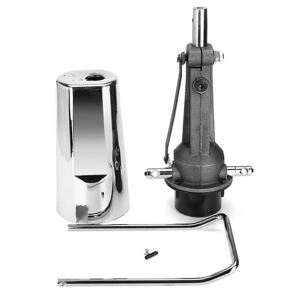 Barberstol Hydraulisk Pumpe, Justerbar Højde, 440 lbs Kapacitet,Sølv