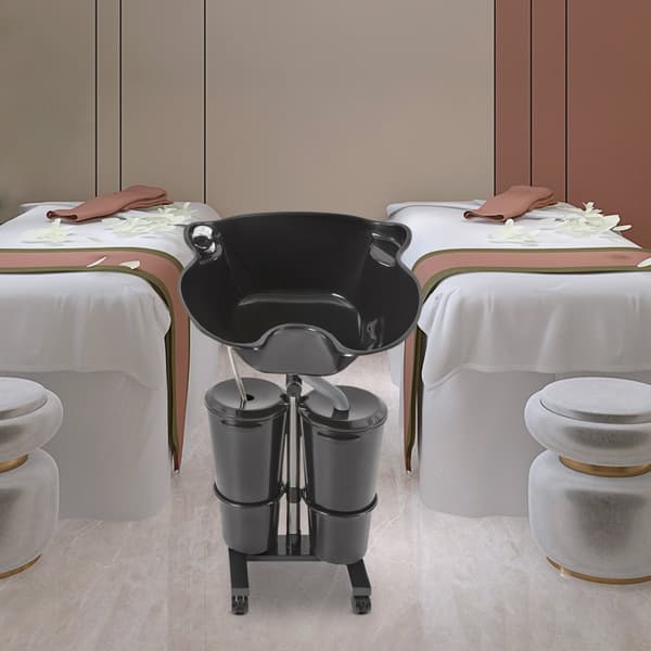 Bärbar Schampo-Basin, Justerbar Höjd, Dubbelhinkdesign, Användarvänlig Kurva