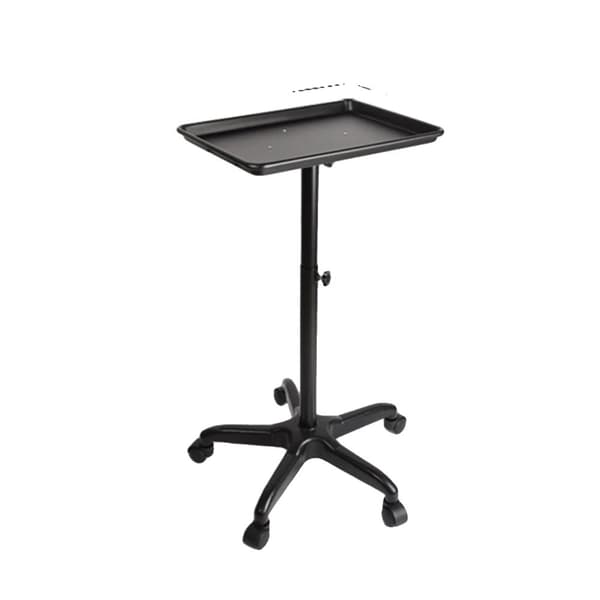 Rullende Salonbakke, Justerbar Højde 70-110 cm, Stor Bakke Størrelse 45x33 cm,Sort