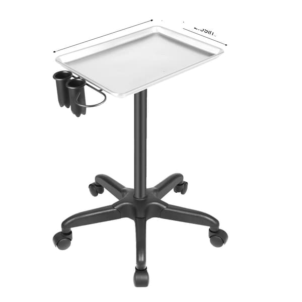 Salonvogn, 360° rotation, justerbar højde 64-106 cm, kapacitet 10 kg,sort
