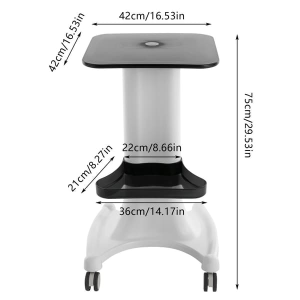 Salonvogn, 2-etagers design, holdbar ABS-konstruktion, nem mobilitet,Hvid