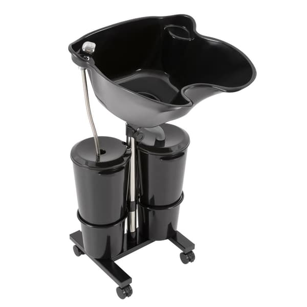 Bärbart Schampo-Basin, Dubbelhinkdesign, Justerbar Höjd, Användarvänlig,svart