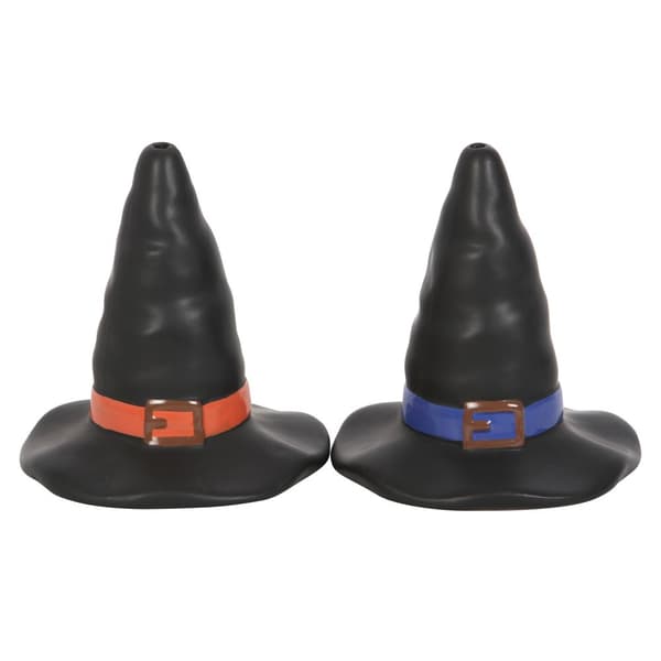 Something Different Witches Hat Salt and Pepper Shakers Black/Blue/Orange One Size