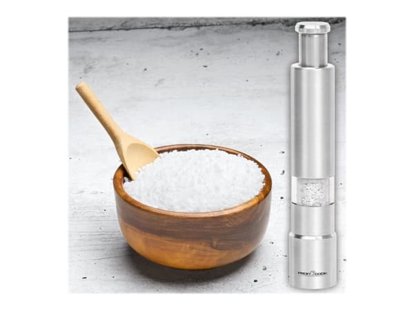 ProfiCook PC-PSM 1160, Suola- ja pippurimyllysetti, Ruostumaton teräs, Läpinäkyvä, Lasi, Ruostumaton teräs, Ruostumaton teräs, 27 mm, 27 mm