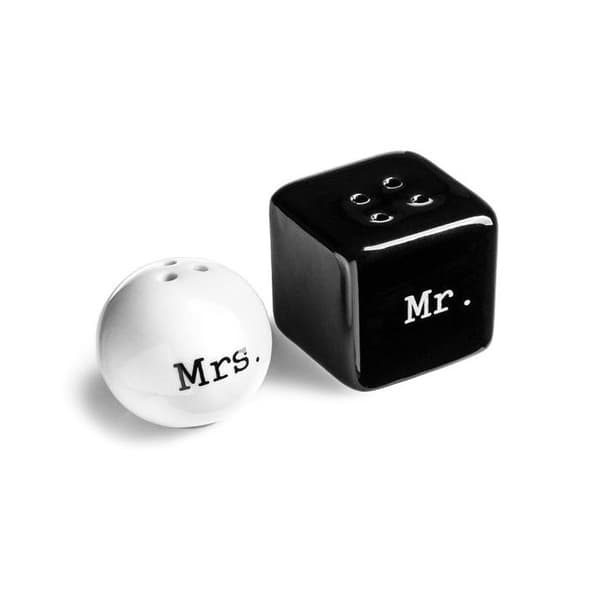 Duo salt peppar herr och fru. bröllop salt och peppar shakers