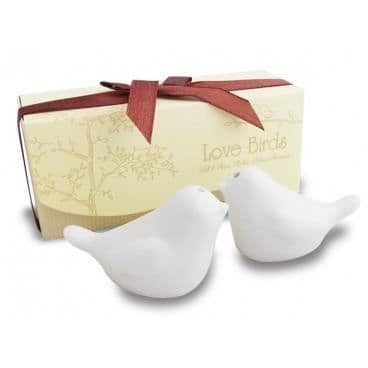 Dekorativt set med salt och peppar - Ej specificerat - Duvor - Keramik - 60x35x35 mm - Vit