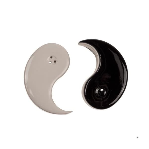 Salskålar och pepparkvarnar - Yin och Yang - Keramik - Diameter 6 cm - Vit - För vuxna