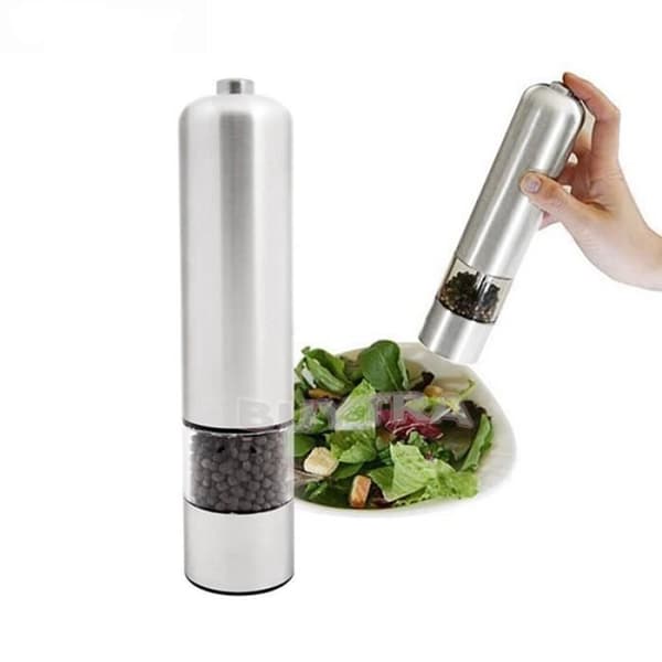 Elektrisk kvarn - Inox - 22,5 cm - För peppar och kryddor - Grå färg - Vuxen