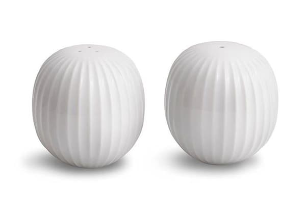Salt - peppar - senap Kähler - 692265 - Kahler salt och peppar shaker set H5 cm Hammershi danskt hantverk, vit