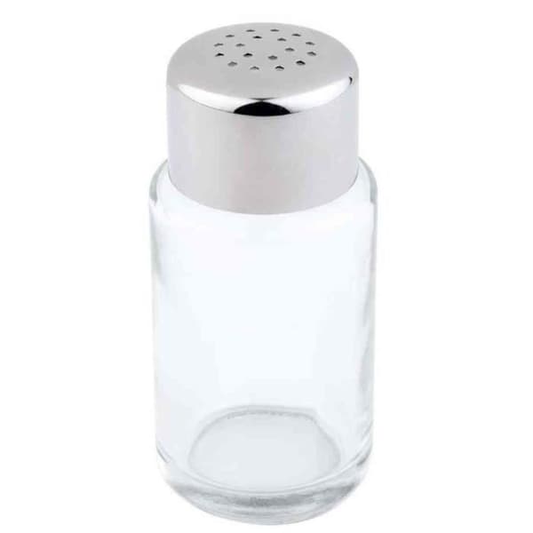 Salt/peppar shakers, glas/rostfritt stål, 6 hål