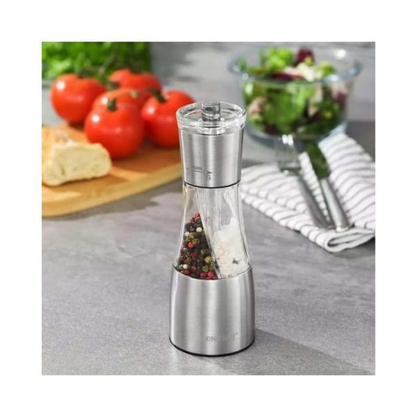 Salt- och pepparkvarn - KINGHOFF - KH-4041 - Rostfritt stål - Justerbar malning - Transparent