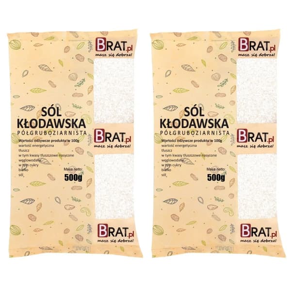 Kłodawa salt halvgrovkornet Brat.pl 1 kg (2 x 500 g)
