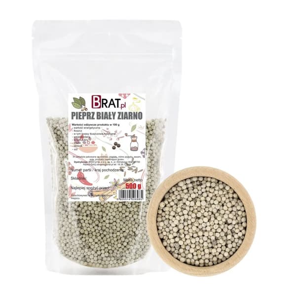 Hvide peberkorn 500 g