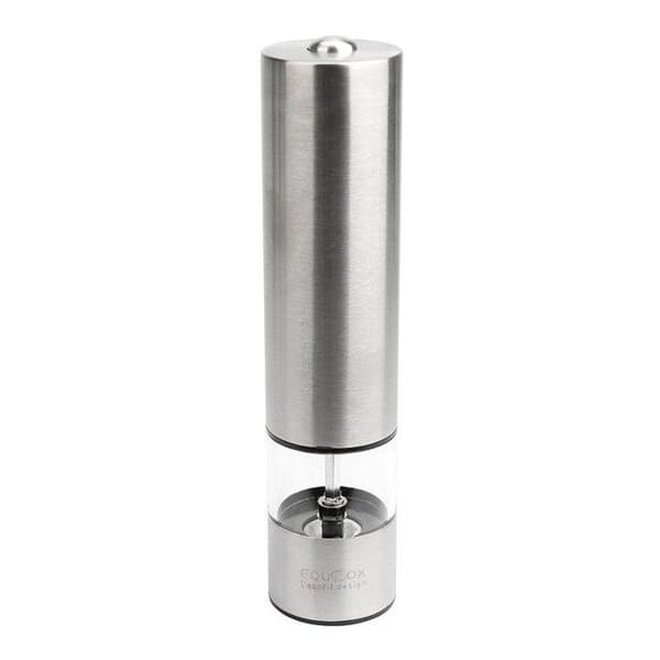 Elektrisk pepparshaker - Rostfritt stål - 21cm - Keramisk mekanism - LED-belysning - Inga batterier