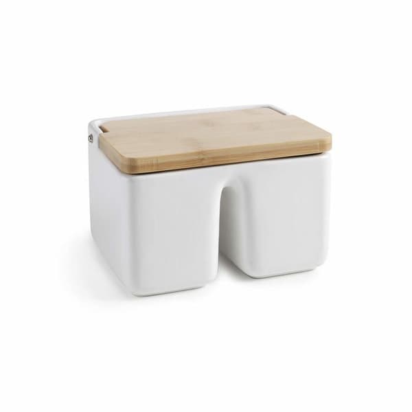 Salt - peppar - senap Ibili SALERO DOBLE CERAMIC+BAMBBU