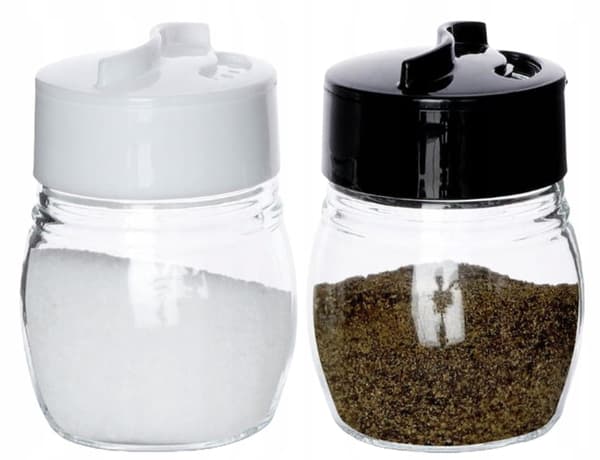 Salt- og peberbøssesæt 75 ml glas med justerbare huller
