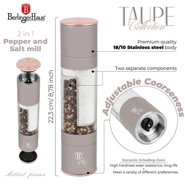 Berlinger Haus Bh-8579 Taupe salt- og peberkværn Lumarko!