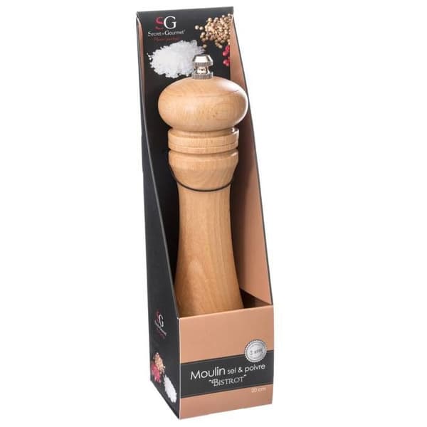 Peppar/saltkvarn - 5five - Manuell - Naturligt trä - Rostfritt stål - 20,5 cm
