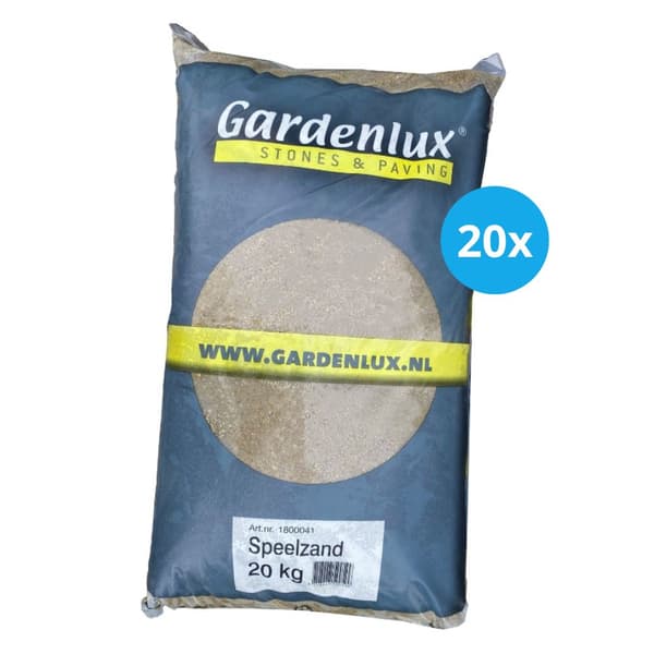 Gardenlux Legesand - Sandkasse Sand - Sand til Sandkasse - Certificeret - Værdipakke 20 x 20 kg