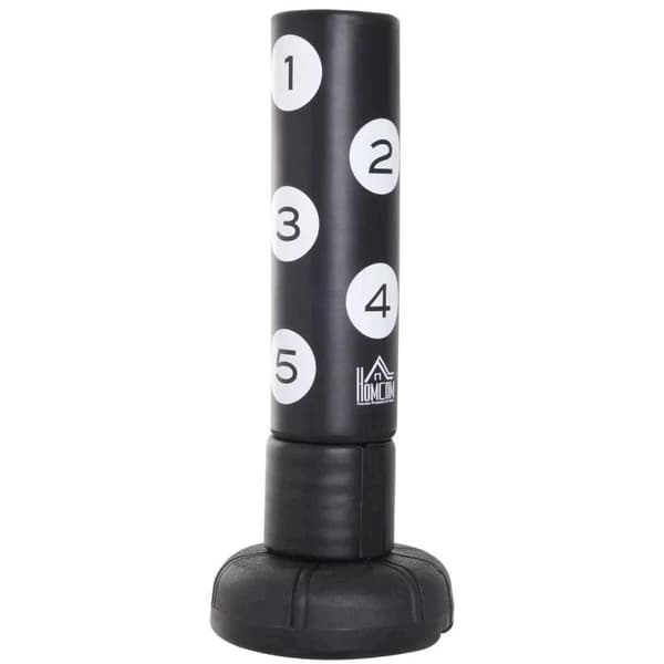 Rootz seisova nyrkkeilykassi - nyrkkeilykassi - teline - vinyylityyny - nyrkkeilykumppani - musta - L70 x S70 x K176 cm
