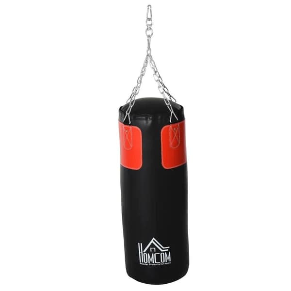 Rootz Punching Bag Set - Boxing Set With Boxing Gloves - Filled Set For Adults - Young People - Hanging Boxing Heavy Bag - Black/Red - 30 x 120 cm