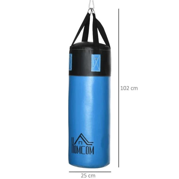 Rootz Boxningssäck Set - Boxningsset - Med boxningshandskar - Fyllt Set - För Vuxna Och Unga - Blå - 100 kg - Ø25 x 120 cm