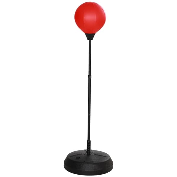 Rootz børneboksesæksæt med justerbar højde - Boksesæt til børn - fjederbufferstativ - sikre materialer - rød - 44,3 cm x 122,5-147 cm