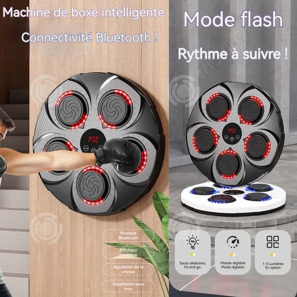 INN musikalisk boxningsmaskin Intelligent Bluetooth musikalboxningstränare med LED-lampor för reaktionsträningsboxningsmaskin