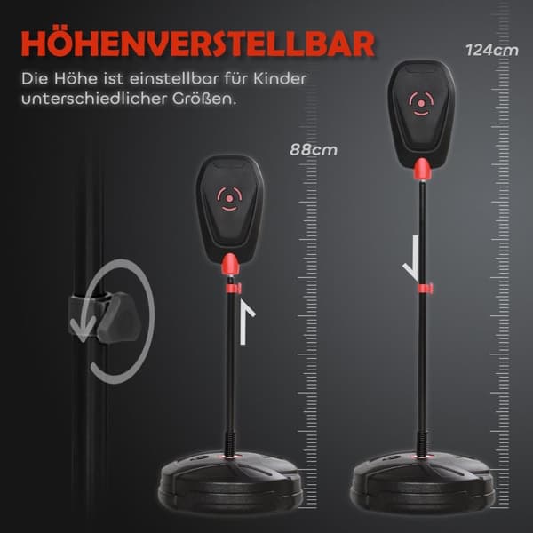 Rootz justerbar stående stansväska set - boxning set - barn fitness - främjar samordning - Ø34 x 88-124h cm - svart