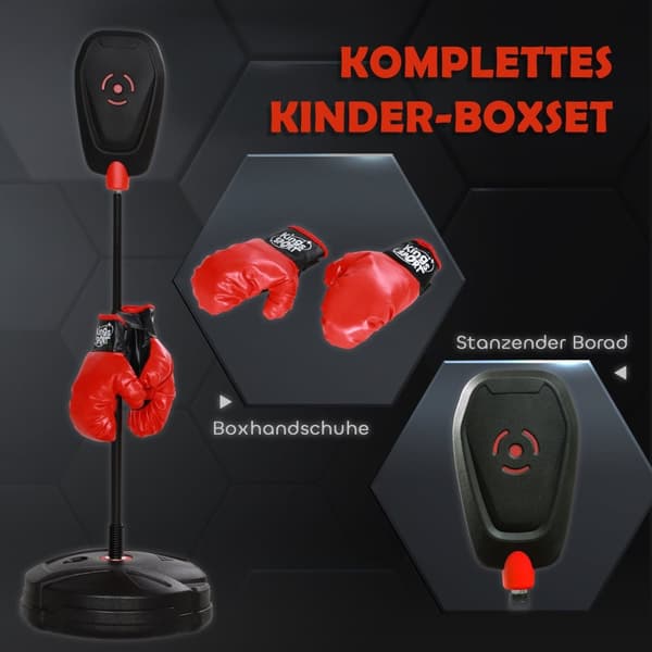 Rootz justerbar stående stansväska set - boxning set - barn fitness - främjar samordning - Ø34 x 88-124h cm - svart
