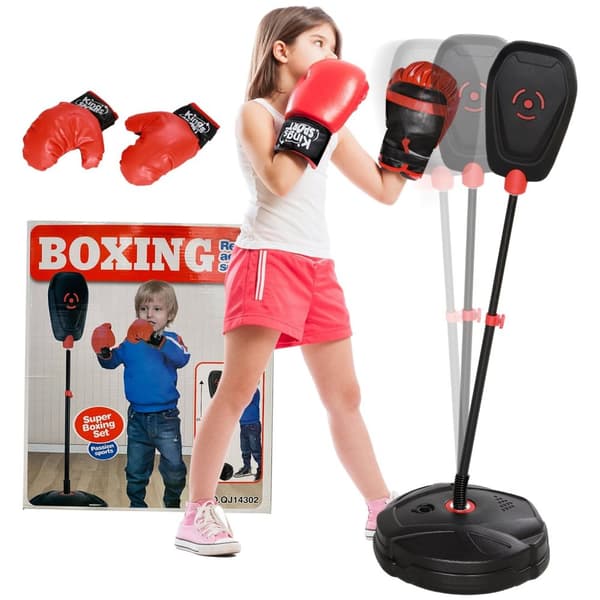 Rootz justerbar stående stansväska set - boxning set - barn fitness - främjar samordning - Ø34 x 88-124h cm - svart