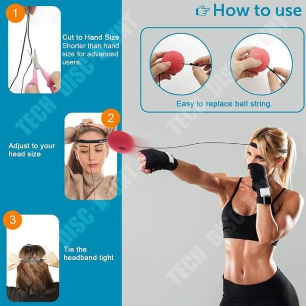 TD® Boxing Reaction Ball Head Mounted Speed Ball Silikon PU Agility Ball Hemträningsset