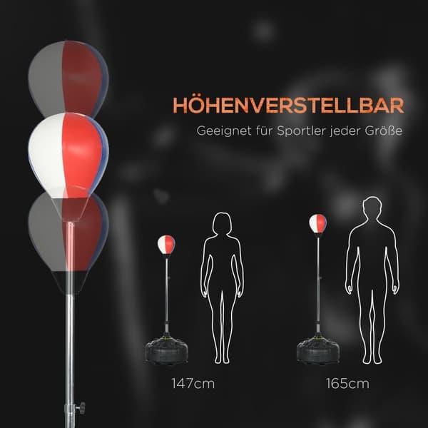 Punching Ball, 48x147-165 cm, Sort