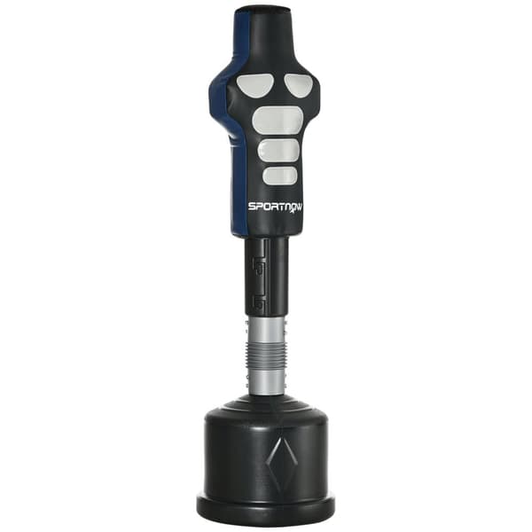 Fritstående Punching Bag, 55x55x178-207 cm, Sort+Grå+Blå