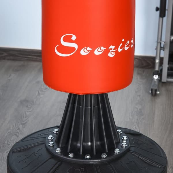 Boxningssäck Set, 3-tlg, 88x48x155-205 cm, Svart Röd