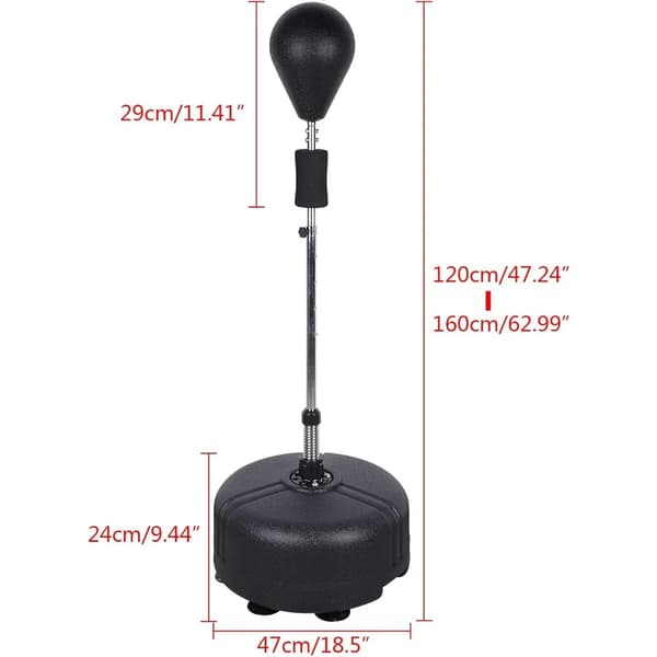 Stående Slagpåse, Höjdjusterbar 120-160 cm, Hållbar Skumboll,svart