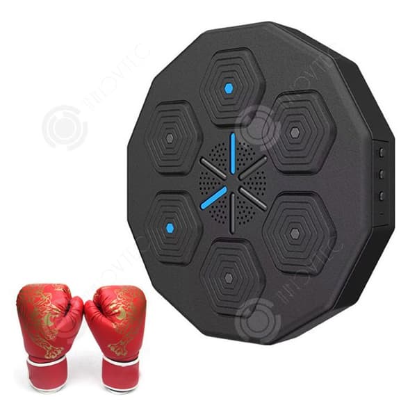 INN Boxningsmaskin 40 x 40 x 7,5 cm trådlös Bluetooth musik boxningsmål utrustning för hemmet väggmål svart