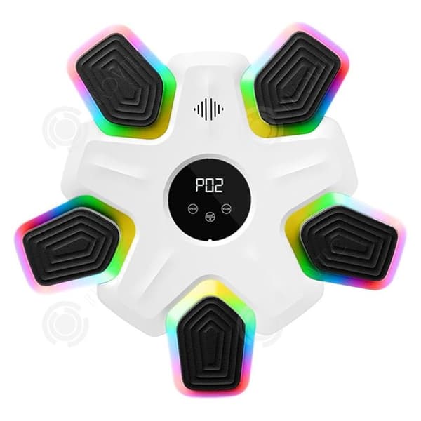INN Boxningsmaskin 45 x 45 x 4 cm musikinstrumentboxningsmål Bluetooth intelligent trådlös, lämplig för vuxna och barn, vit