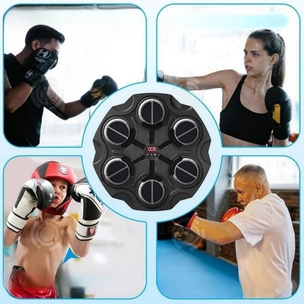 INN Boxningsmaskin 34,6 x 4,5 x 35 cm justerbar med 15 hastigheter, musikinspelnings mål för boxning, smart Bluetooth, automatisk räknare, svart