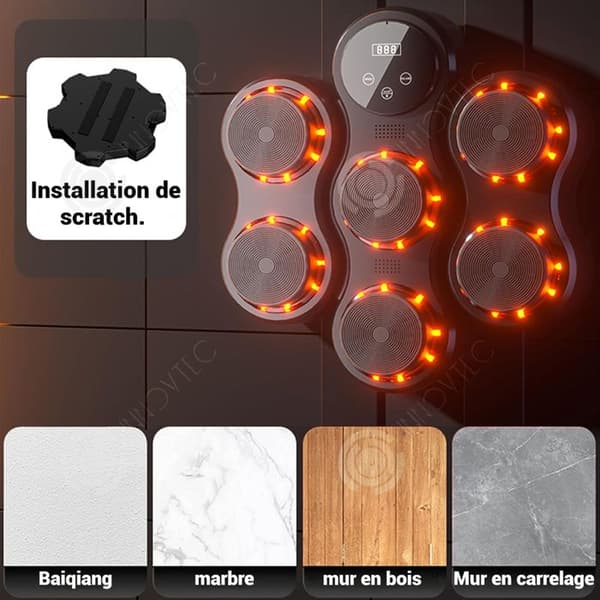 INN Boxningsmaskin 37 x 7,5 x 49 cm intelligent trådlös Bluetooth Smart Link för vuxna och barn svart