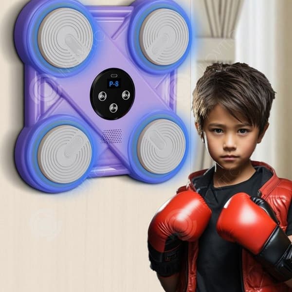 INN Boxningsmaskin 30x30x6cm trådlös utan slag Bluetooth musik boxningsmål anpassad för vuxna och barn lila