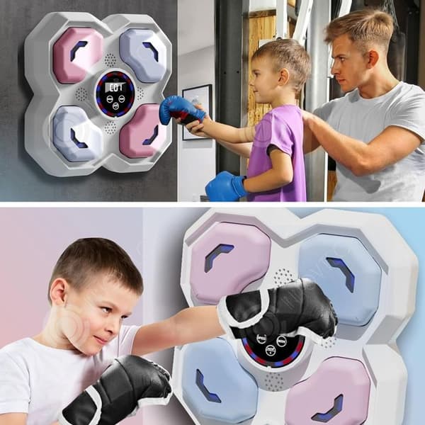 INN Boxningsmaskin 33*31*10cm Fyra lägen Bluetooth intelligent Lämplig för vuxna och barn Slagljuseffekt