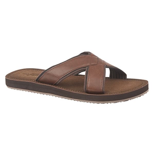 PDQ Lättviktiga sandaler för män med korsande skor Brown 12 UK