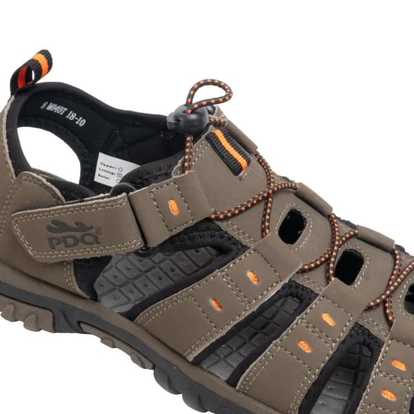 PDQ Mens Toggle & Touch Fastening Synthetic Nubuck Trail Sandals